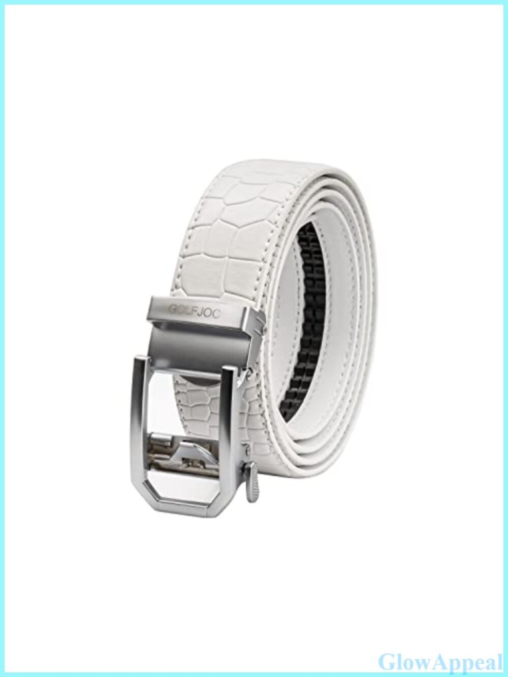 Genuine Leather Ratchet Belt Automatic Buckle Adjustable Golf Dress Belt 1 3/8"
